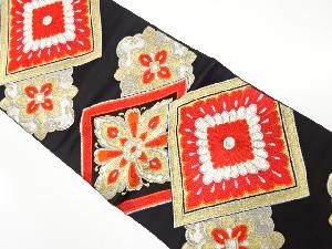 アンティーク 菱に華紋織り出し袋帯(着用可)